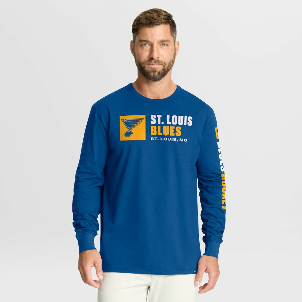 St. Louis Blues - Fanatics Goal Crease Legacy Long Sleeve T-Shirt Blue