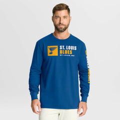 St. Louis Blues - Fanatics Goal Crease Legacy Long Sleeve T-Shirt Blue