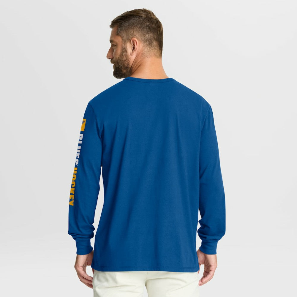 St. Louis Blues - Fanatics Goal Crease Legacy Long Sleeve T-Shirt Blue