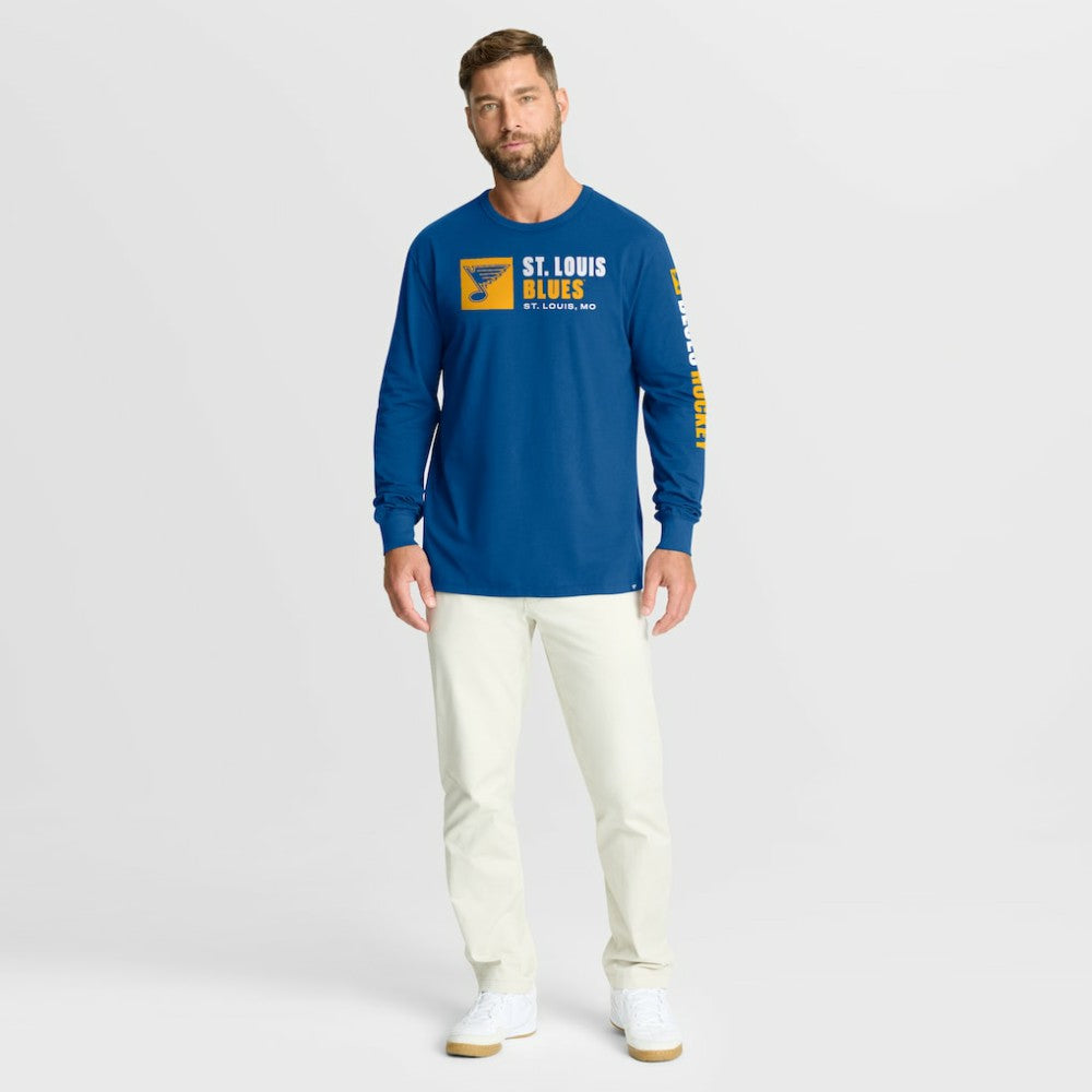 St. Louis Blues - Fanatics Goal Crease Legacy Long Sleeve T-Shirt Blue
