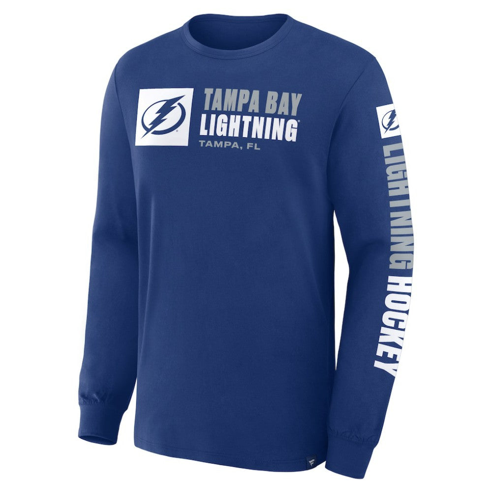 Tampa Bay Lightning - Fanatics Goal Crease Legacy Long Sleeve T-Shirt Blue