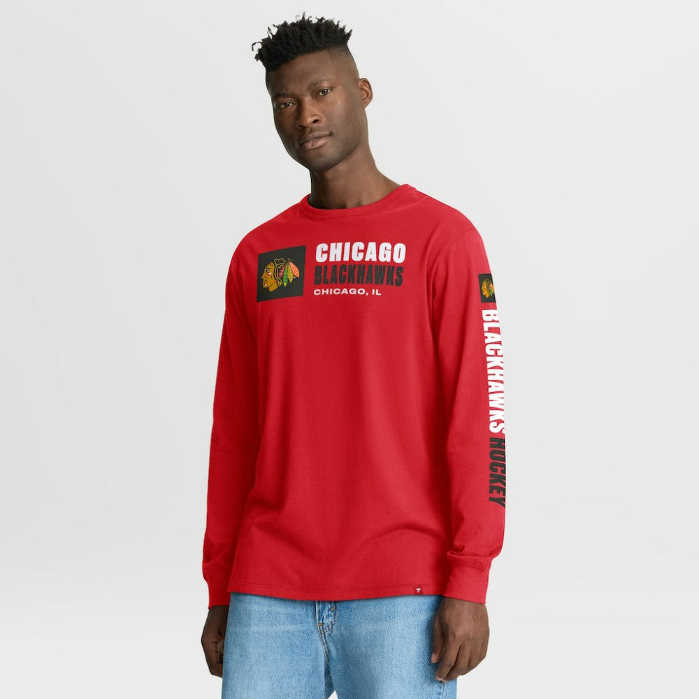 Chicago Blackhawks Fanatics Goal Crease Legacy Long Sleeve T-Shirt Red