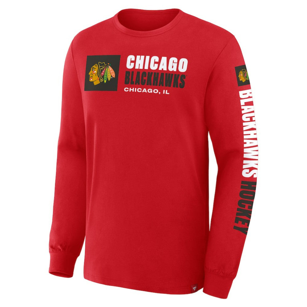 Chicago Blackhawks Fanatics Goal Crease Legacy Long Sleeve T-Shirt Red