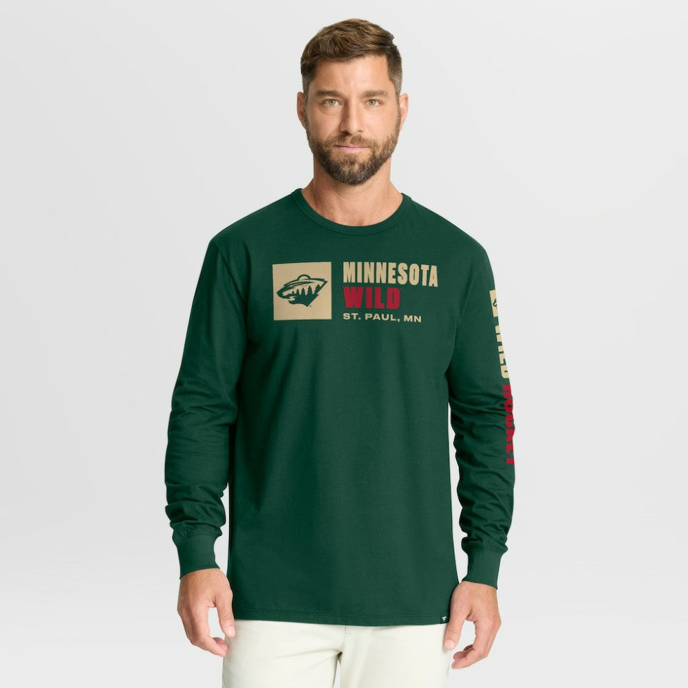 Minnesota Wild - Fanatics Goal Crease Legacy Long Sleeve T-Shirt Green
