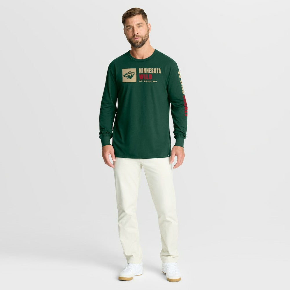 Minnesota Wild - Fanatics Goal Crease Legacy Long Sleeve T-Shirt Green