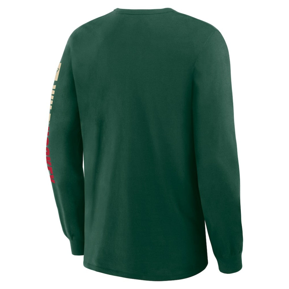 Minnesota Wild - Fanatics Goal Crease Legacy Long Sleeve T-Shirt Green