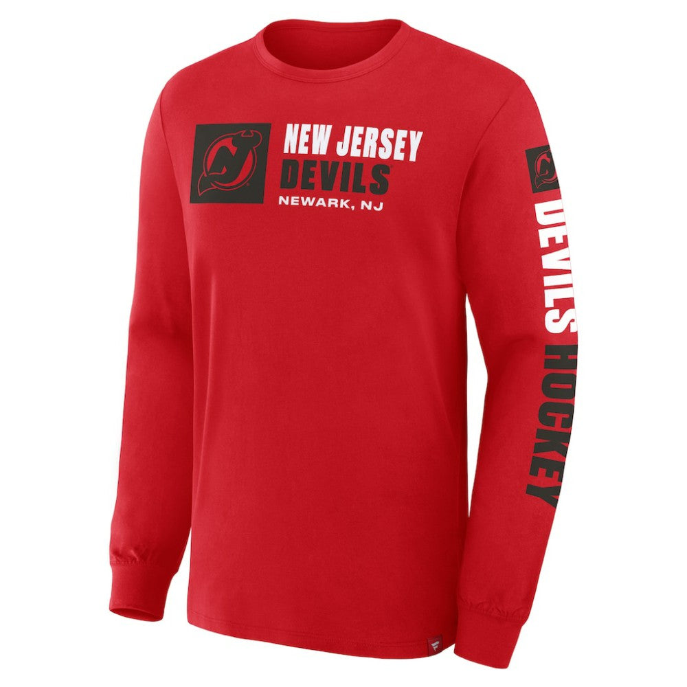 New Jersey Devils - Fanatics Goal Crease Legacy Long Sleeve T-Shirt Red