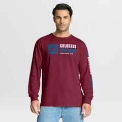 Colorado Avalanche - Fanatics Goal Crease Legacy Long Sleeve T-Shirt Burgundy
