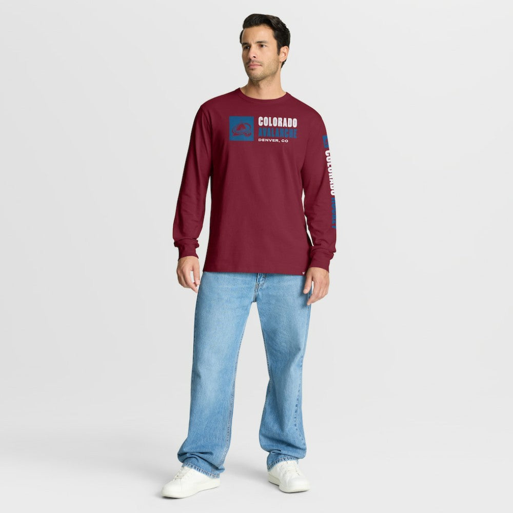 Colorado Avalanche - Fanatics Goal Crease Legacy Long Sleeve T-Shirt Burgundy