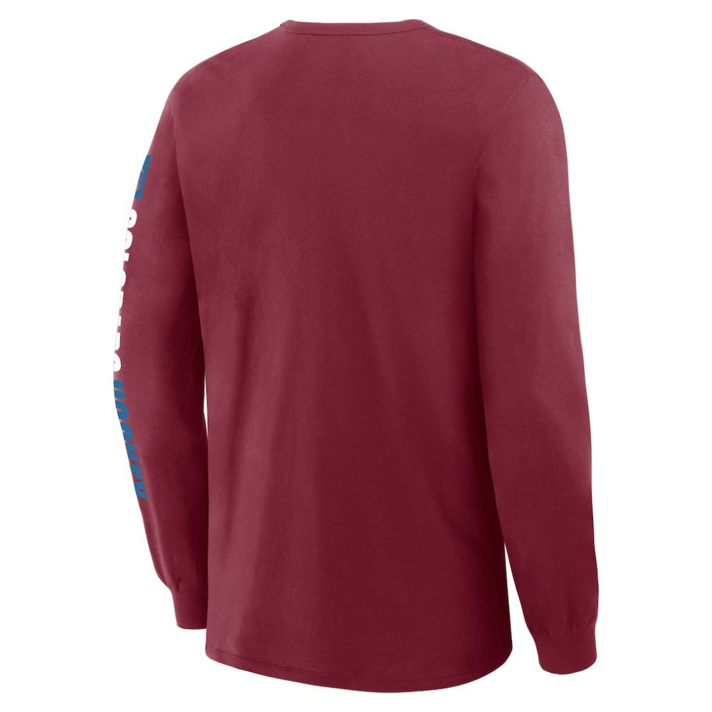 Colorado Avalanche - Fanatics Goal Crease Legacy Long Sleeve T-Shirt Burgundy