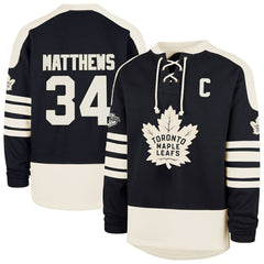 Auston Matthews Toronto Maple Leafs - '47 Player Name & Number Sweep Check Eternal Lacer Sweatshirt Navy