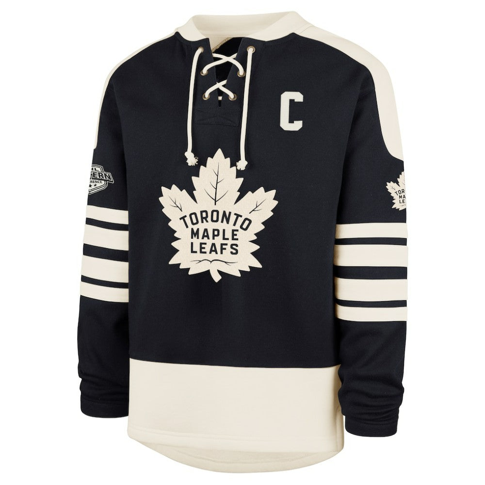 Auston Matthews Toronto Maple Leafs - '47 Player Name & Number Sweep Check Eternal Lacer Sweatshirt Navy