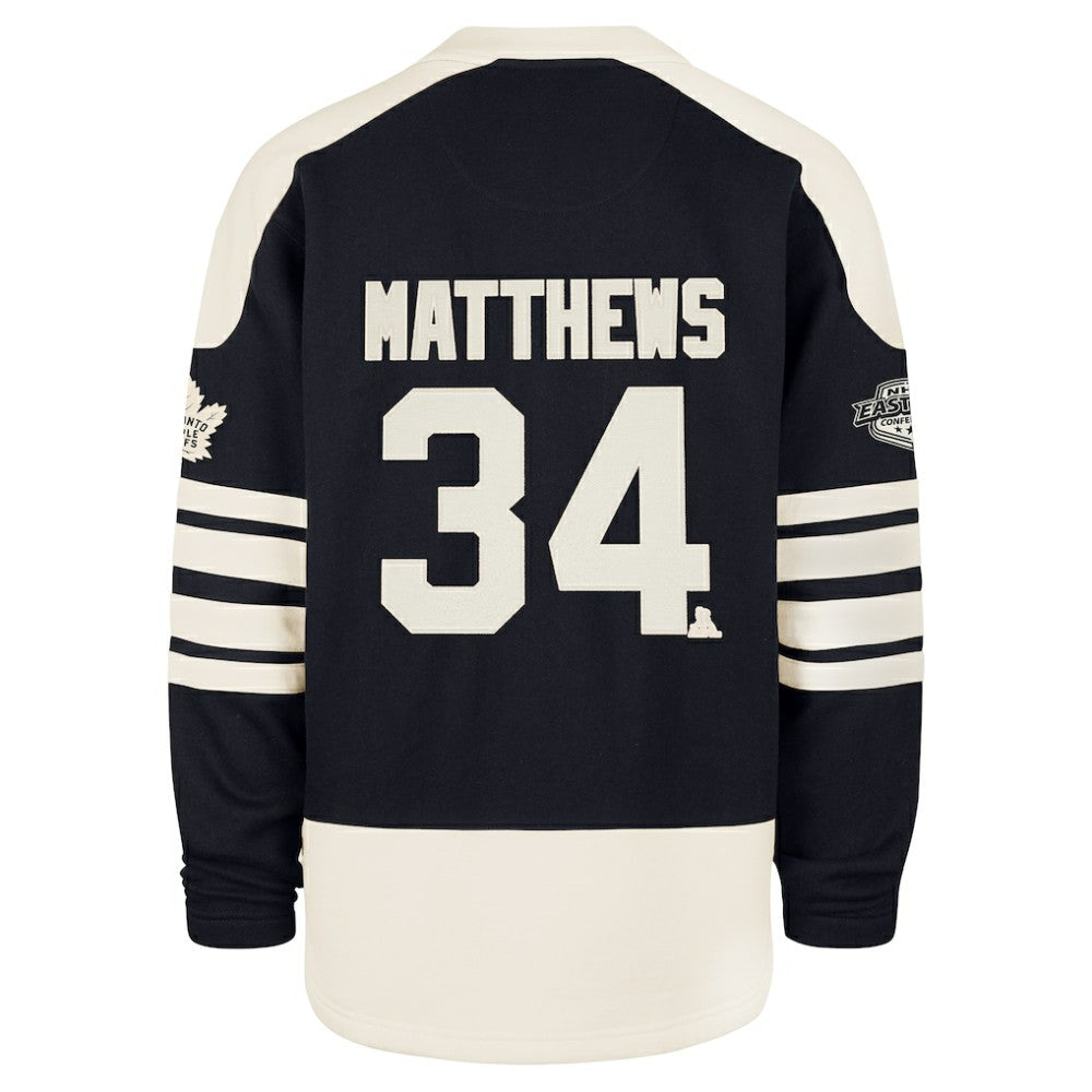 Auston Matthews Toronto Maple Leafs - '47 Player Name & Number Sweep Check Eternal Lacer Sweatshirt Navy