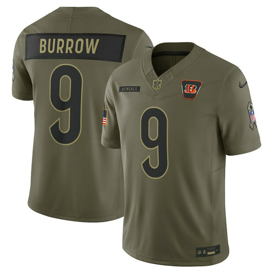 Joe Burrow Cincinnati Bengals 2025 Salute to Service Limited Jersey - Olive | NFL Jerseys
