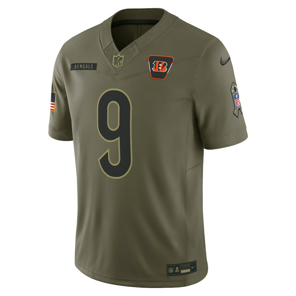 Joe Burrow Cincinnati Bengals 2025 Salute to Service Limited Jersey Olive - Nike