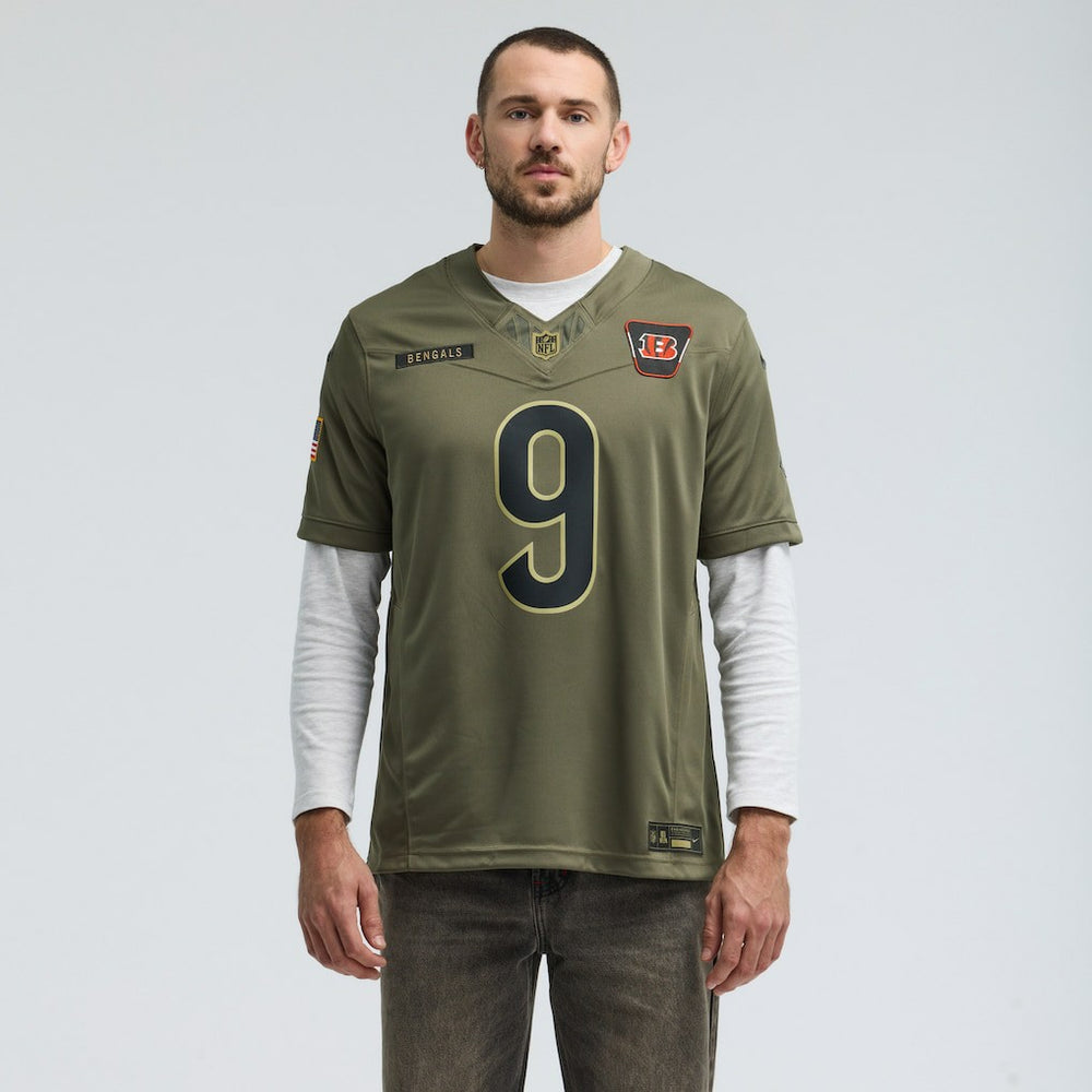 Joe Burrow Cincinnati Bengals 2025 Salute to Service Limited Jersey Olive - Nike