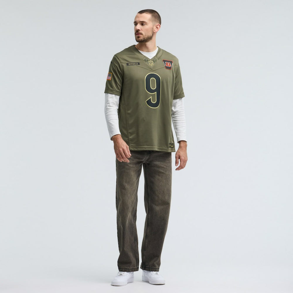 Joe Burrow Cincinnati Bengals 2025 Salute to Service Limited Jersey Olive - Nike