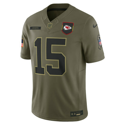 Patrick Mahomes Kansas City Chiefs 2025 Salute to Service Limited Jersey - Olive | NFL Jerseys