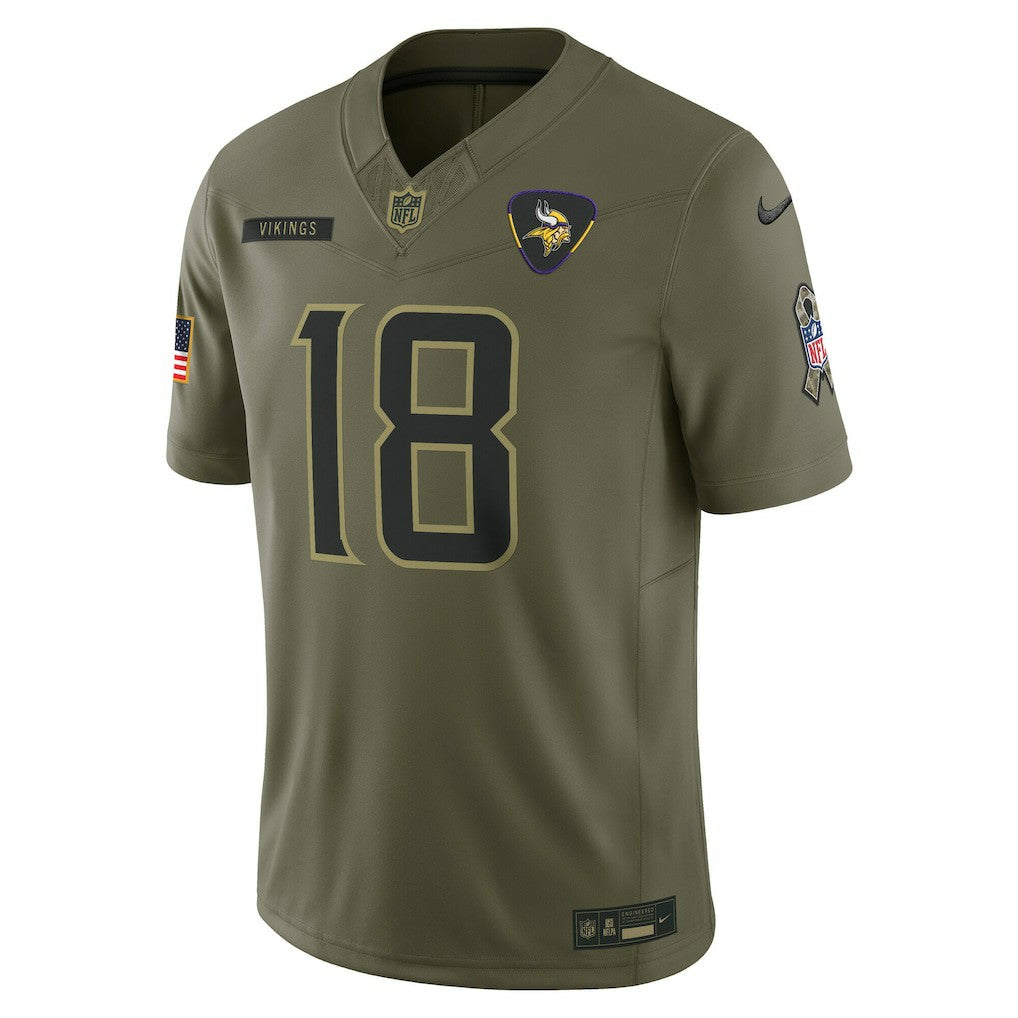 Justin Jefferson Minnesota Vikings 2025 Salute to Service Limited Jersey Olive - Nike