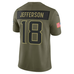 Justin Jefferson Minnesota Vikings 2025 Salute to Service Limited Jersey Olive - Nike