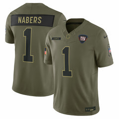 Malik Nabers New York Giants 2025 Salute to Service Limited Jersey Olive - Nike