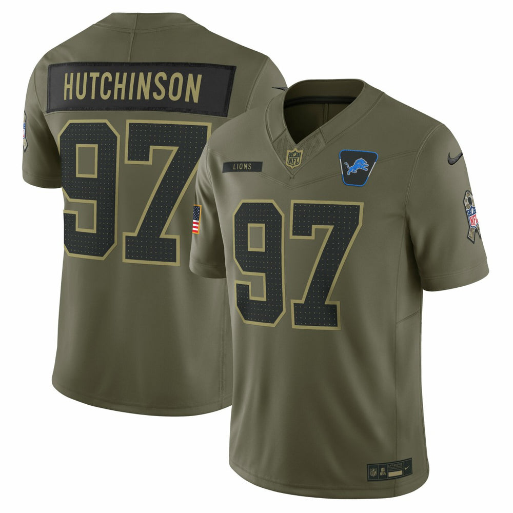 Aidan Hutchinson Detroit Lions 2025 Salute to Service Limited Jersey Olive - Nike