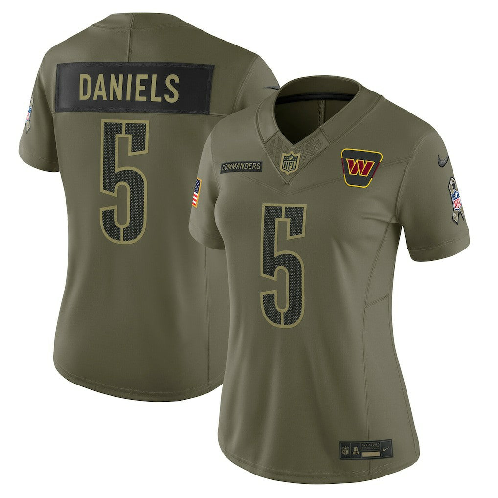 Jayden Daniels Washington Commanders Women's 2025 Salute to Service Limited Jersey Olive - Nike
