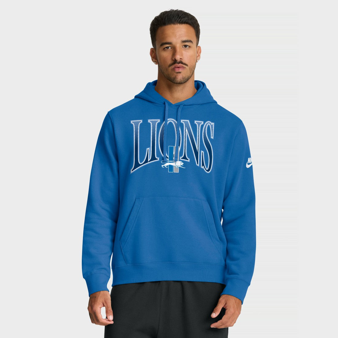 Detroit Lions Full Blitz Club Fleece Pullover Hoodie Blue - Nike