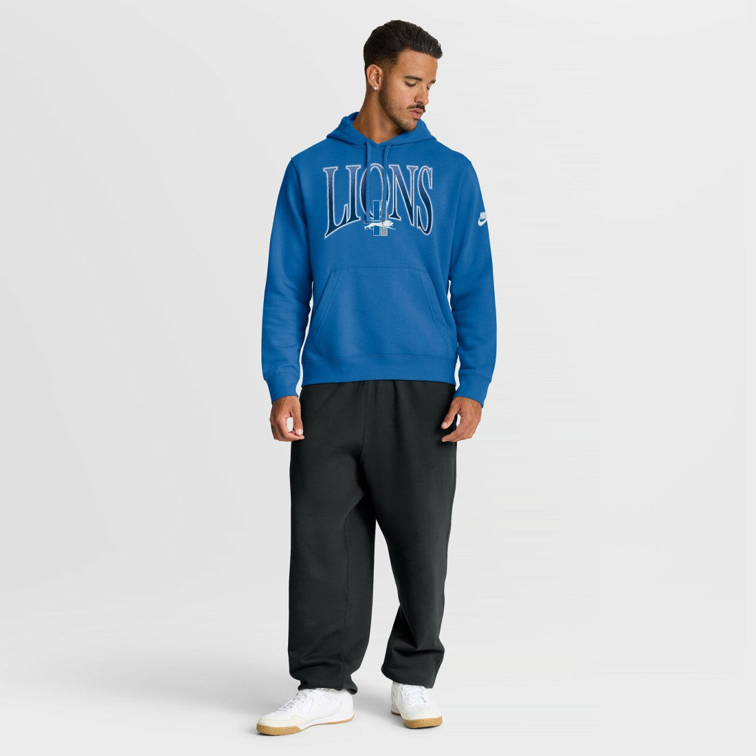 Detroit Lions Full Blitz Club Fleece Pullover Hoodie Blue - Nike