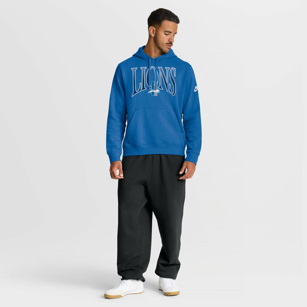 Detroit Lions Full Blitz Club Fleece Pullover Hoodie Blue - Nike