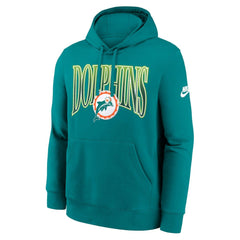 Miami Dolphins Full Blitz Club Fleece Pullover Hoodie Aqua - Nike