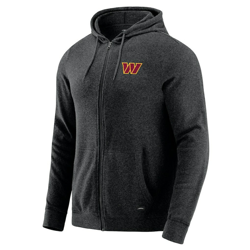 Washington Commanders J. Palmer Players Lounge Tri-Blend Full-Zip Hoodie Dark Heather Gray - NFL