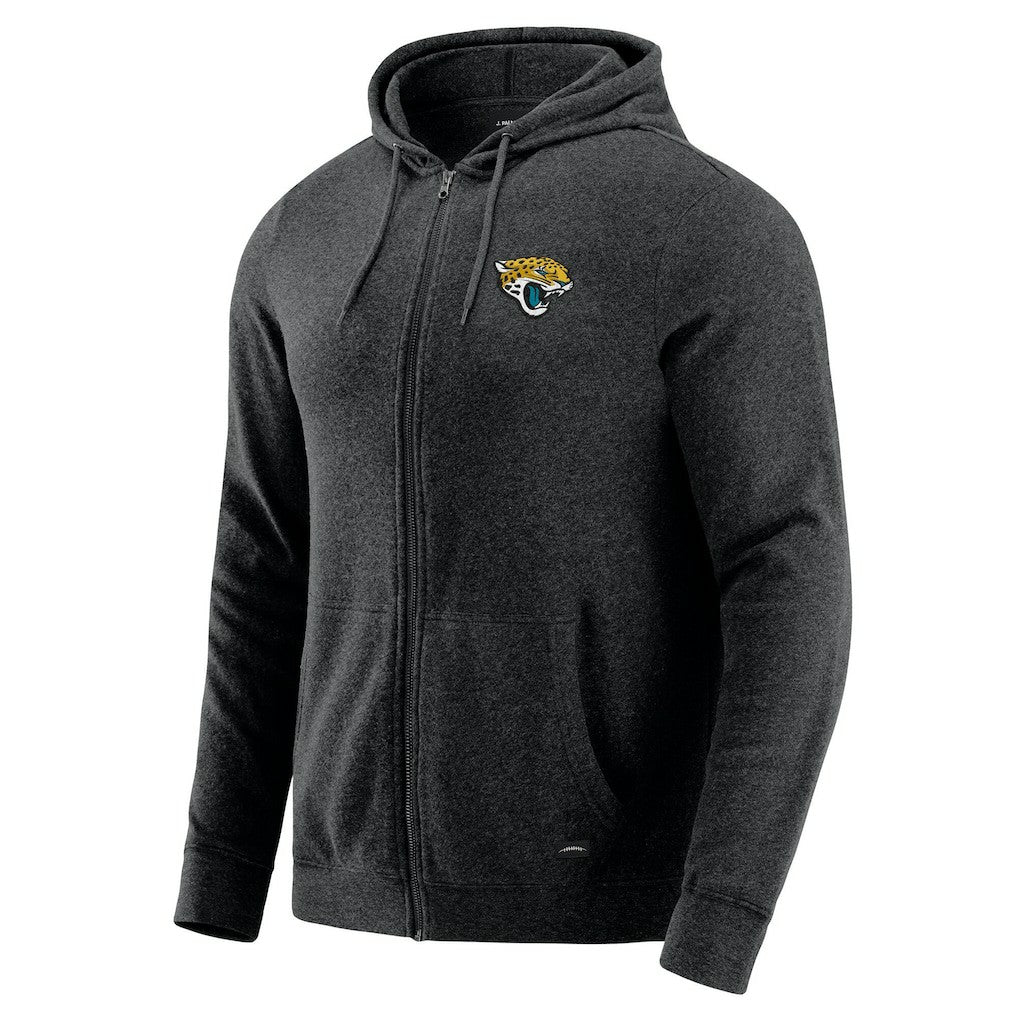 Jacksonville Jaguars J. Palmer Players Lounge Tri-Blend Full-Zip Hoodie Dark Heather Gray - NFL