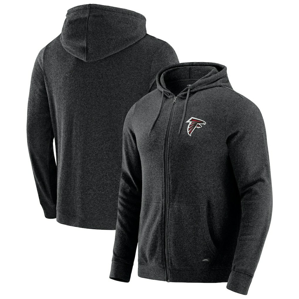 Atlanta Falcons J. Palmer Players Lounge Tri-Blend Full-Zip Hoodie Dark Heather Gray - NFL