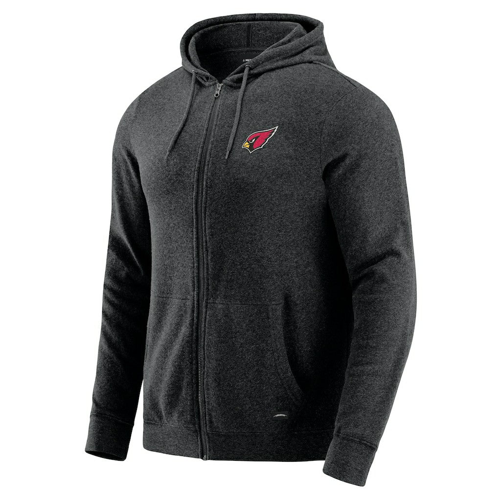 Arizona Cardinals J. Palmer Players Lounge Tri-Blend Full-Zip Hoodie Dark Heather Gray - NFL