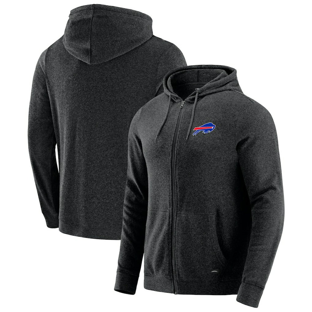 Buffalo Bills J. Palmer Players Lounge Tri-Blend Full-Zip Hoodie Dark Heather Gray - NFL