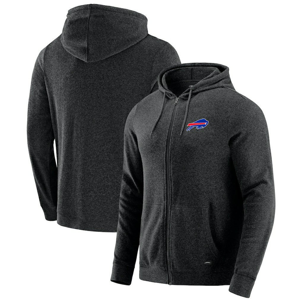 Buffalo Bills J. Palmer Players Lounge Tri-Blend Full-Zip Hoodie Dark Heather Gray - NFL