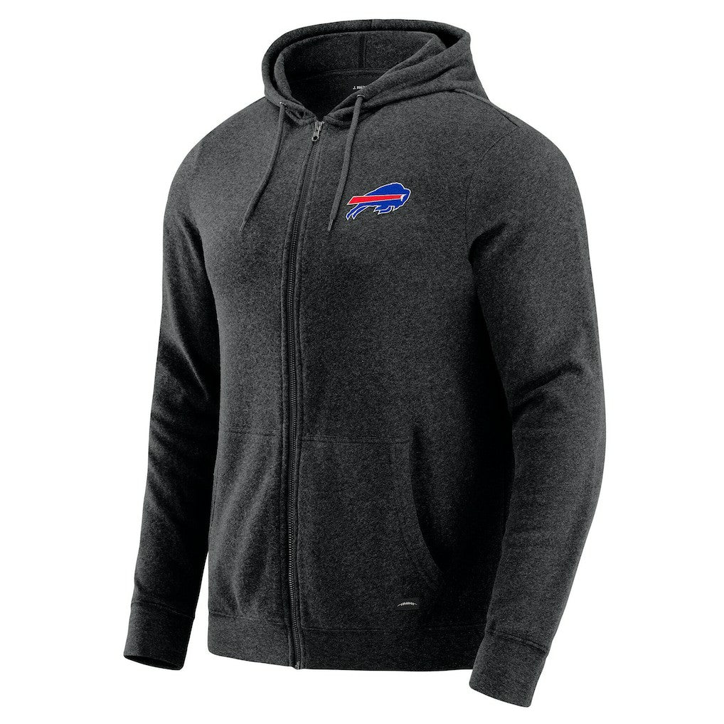 Buffalo Bills J. Palmer Players Lounge Tri-Blend Full-Zip Hoodie Dark Heather Gray - NFL