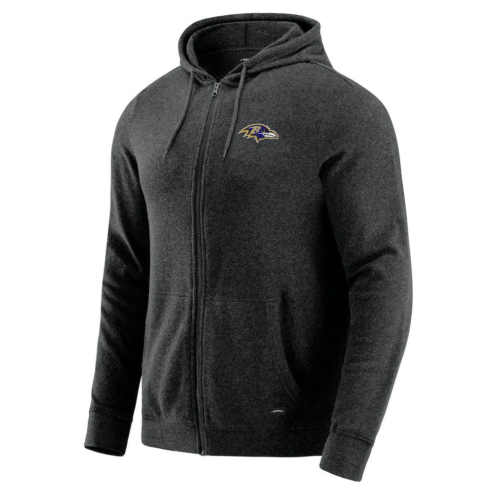 Baltimore Ravens J. Palmer Players Lounge Tri-Blend Full-Zip Hoodie Dark Heather Gray - NFL