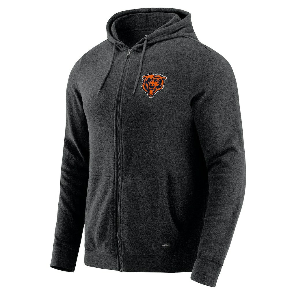 Chicago Bears J. Palmer Players Lounge Tri-Blend Full-Zip Hoodie Dark Heather Gray - NFL
