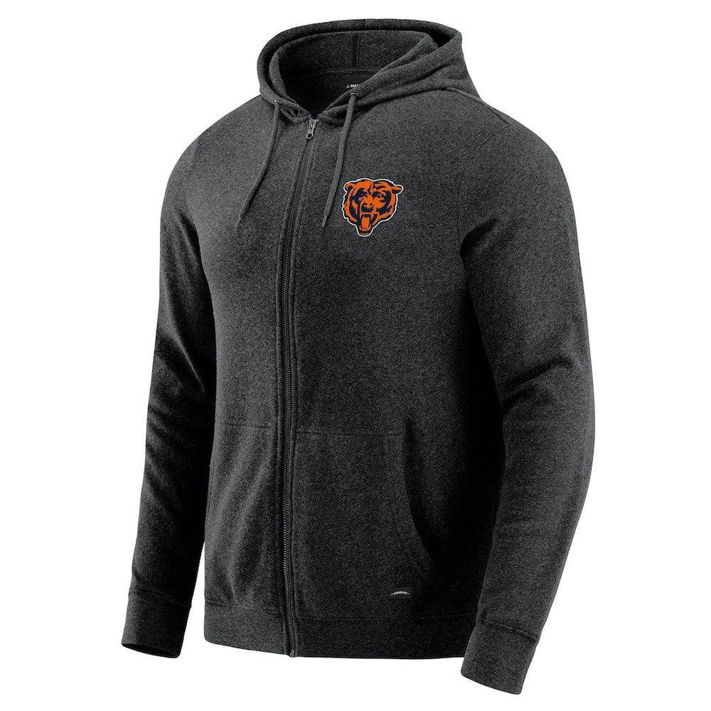 Chicago Bears J. Palmer Players Lounge Tri-Blend Full-Zip Hoodie Dark Heather Gray - NFL