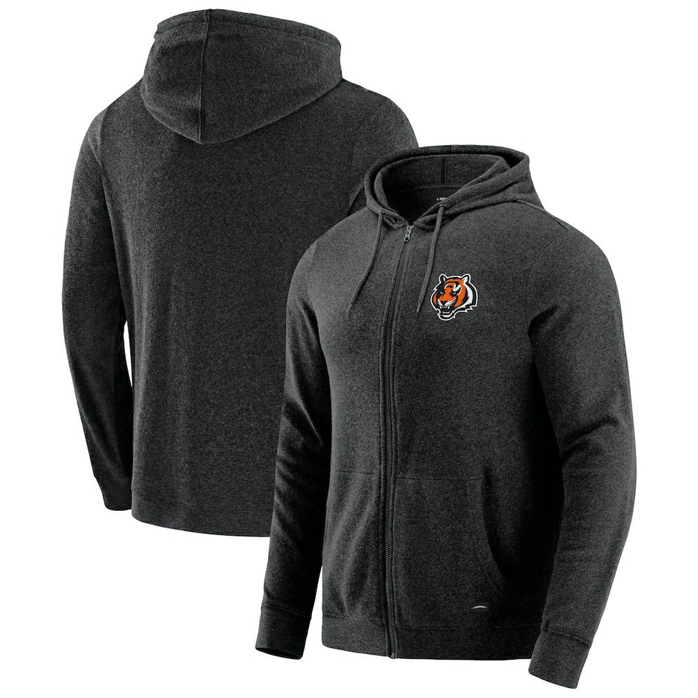Cincinnati Bengals J. Palmer Players Lounge Tri-Blend Full-Zip Hoodie Dark Heather Gray - NFL