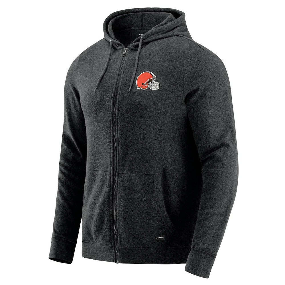Cleveland Browns J. Palmer Players Lounge Tri-Blend Full-Zip Hoodie Dark Heather Gray - NFL