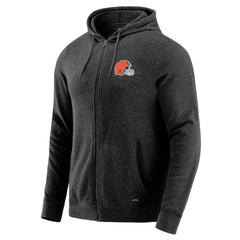 Cleveland Browns J. Palmer Players Lounge Tri-Blend Full-Zip Hoodie Dark Heather Gray - NFL