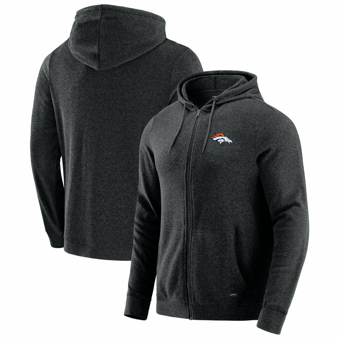 Denver Broncos J. Palmer Players Lounge Tri-Blend Full-Zip Hoodie Dark Heather Gray - NFL