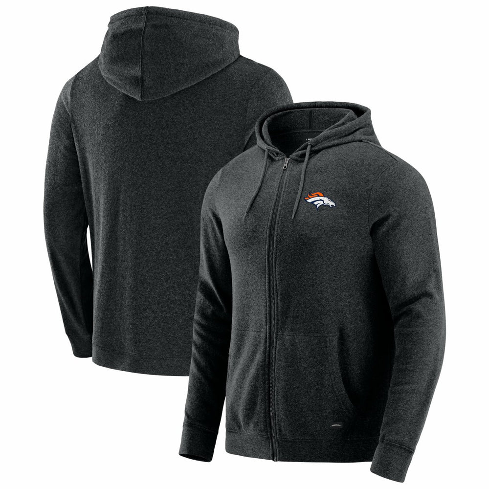 Denver Broncos J. Palmer Players Lounge Tri-Blend Full-Zip Hoodie Dark Heather Gray - NFL