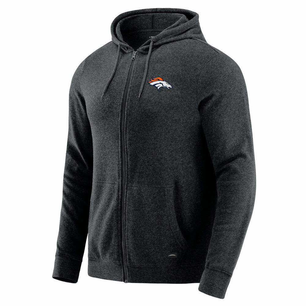 Denver Broncos J. Palmer Players Lounge Tri-Blend Full-Zip Hoodie Dark Heather Gray - NFL