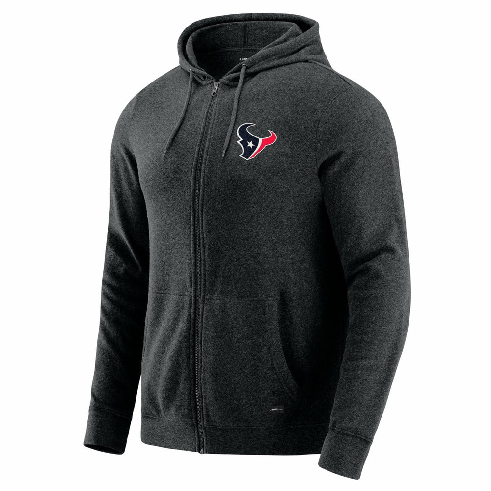 Houston Texans J. Palmer Players Lounge Tri-Blend Full-Zip Hoodie Dark Heather Gray - NFL