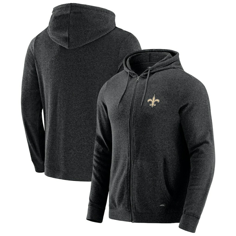 New Orleans Saints J. Palmer Players Lounge Tri-Blend Full-Zip Hoodie Dark Heather Gray - NFL