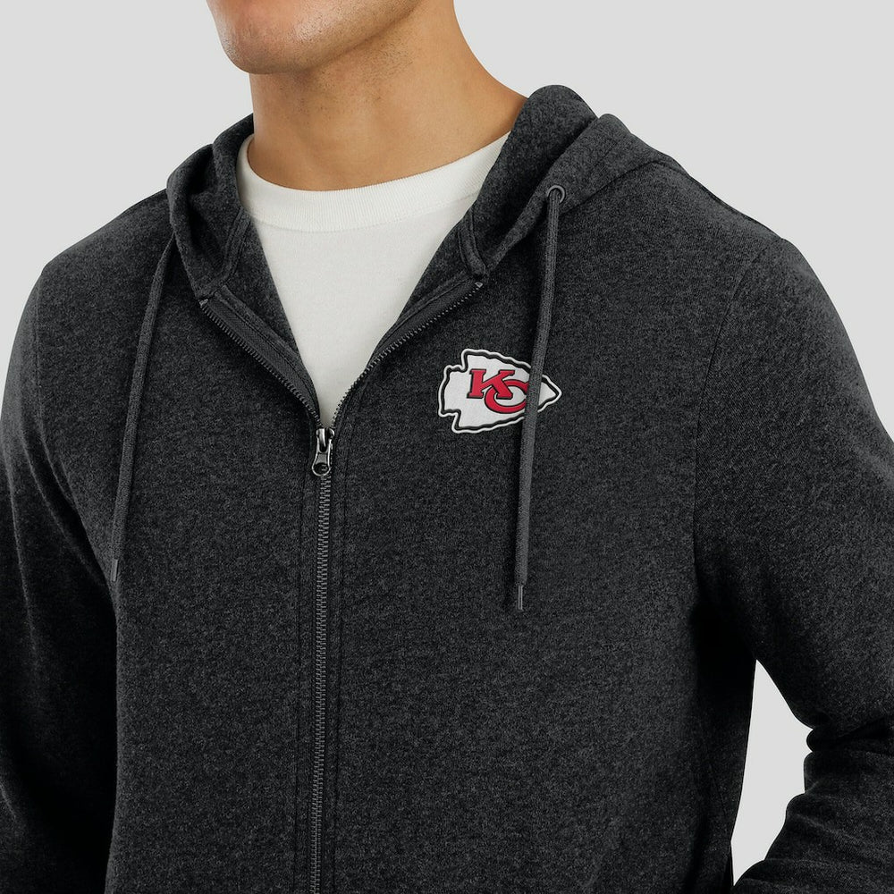 Kansas City Chiefs J. Palmer Players Lounge Tri-Blend Full-Zip Hoodie Dark Heather Gray - NFL
